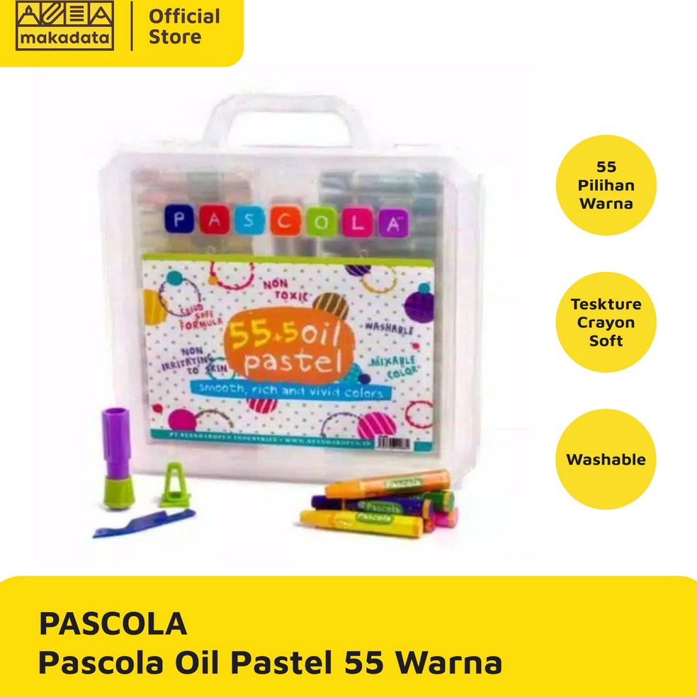 

KODE W26U CRAYON OIL PASTEL PASCOLA ISI 55 WARNA MURAH