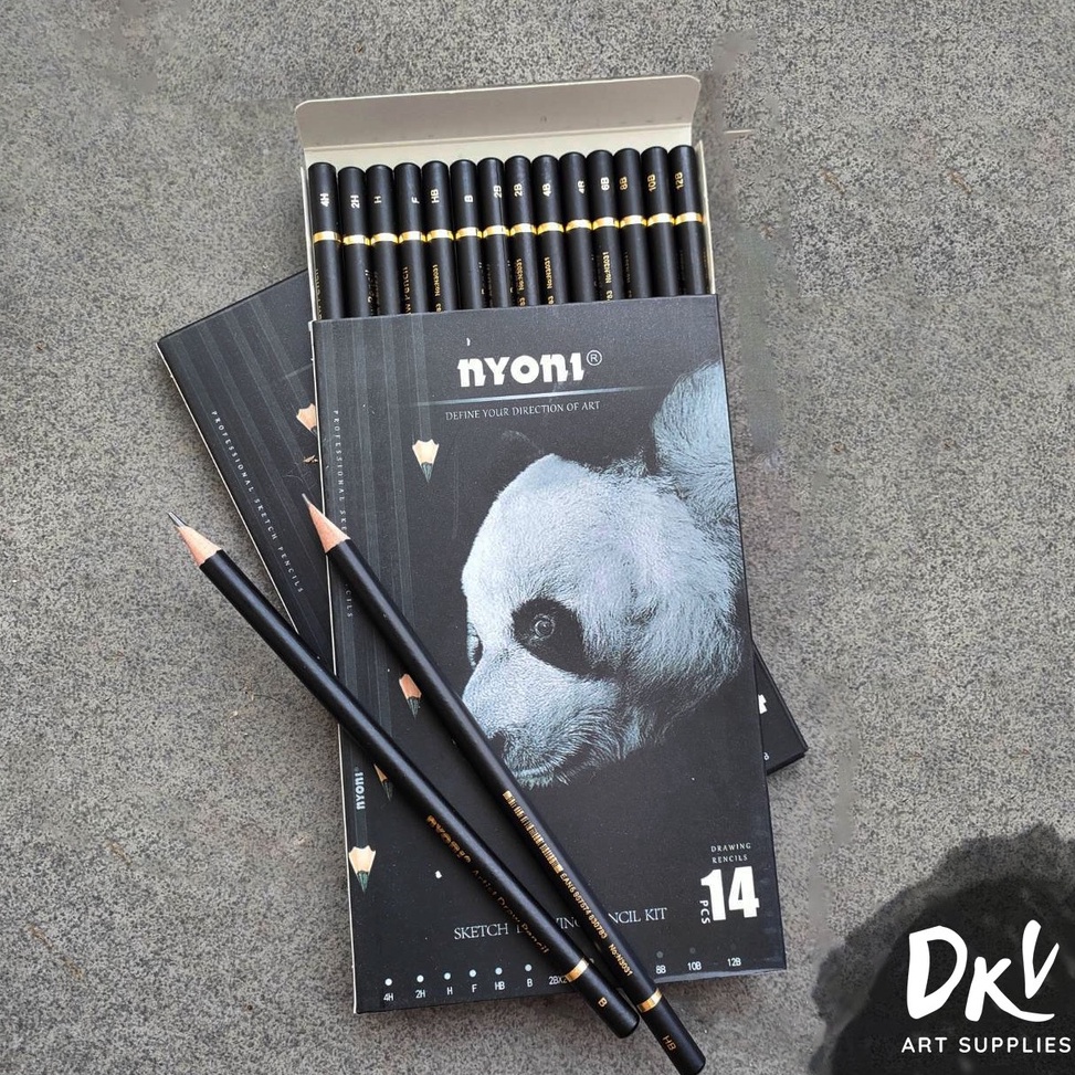 

KODE X67S NYONI Graphite Sketch Pencil Set 14pcs Pensil Kayu Grafit 4H 12B