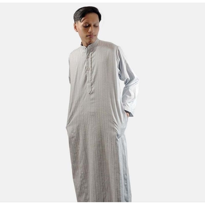 jubah/gamis pria polos kain katun arabian allsize