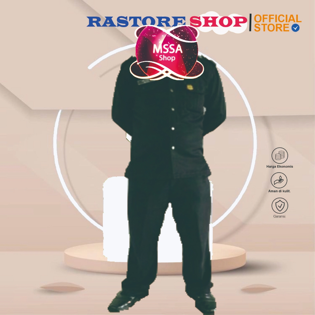 1 Stel Stelan Seragam Safari Baju Safari Setelan Safari Security Seragam Satpam Baju Sekurity Baju G