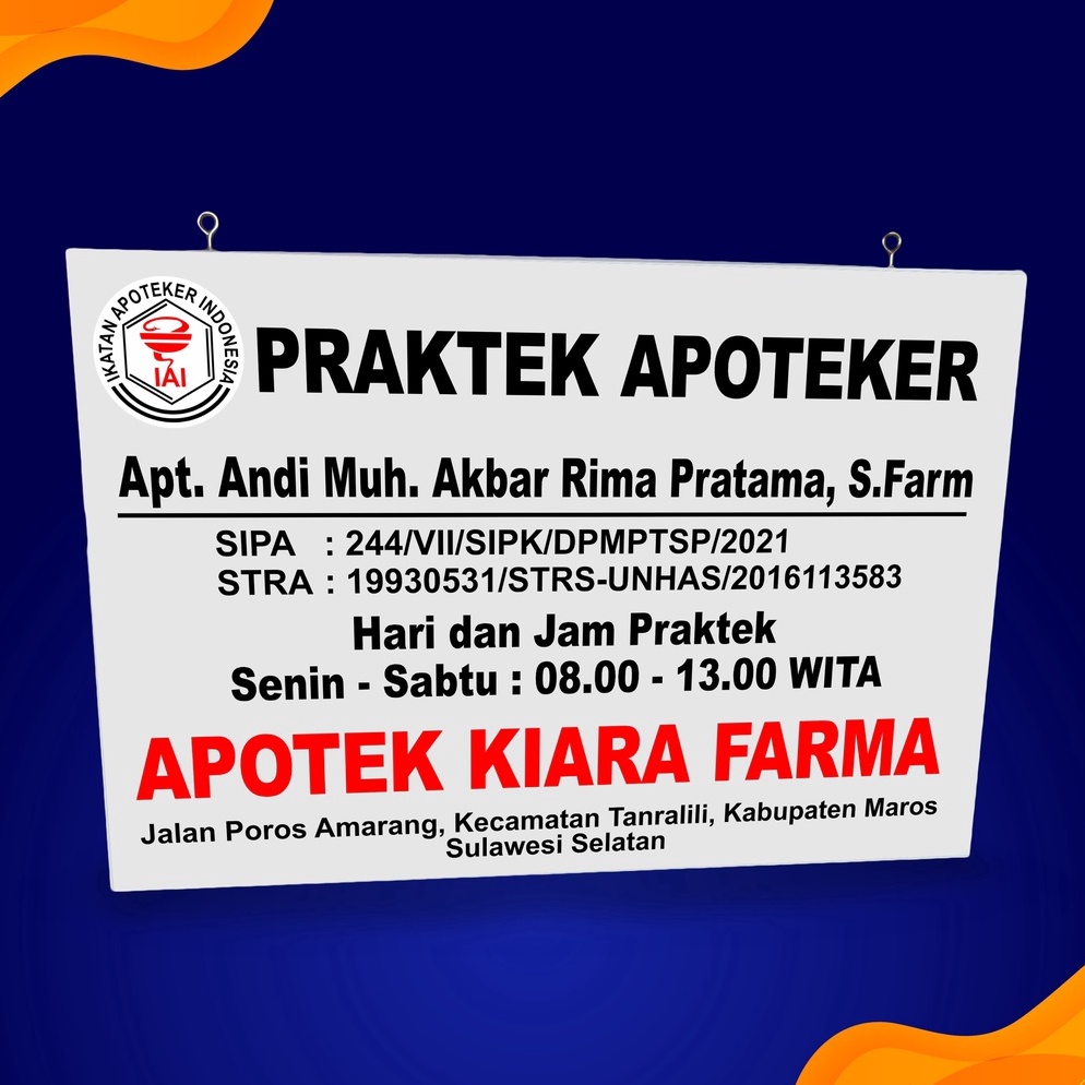 

KODE L86Z PAPAN NAMA APOTEK APOTEKER