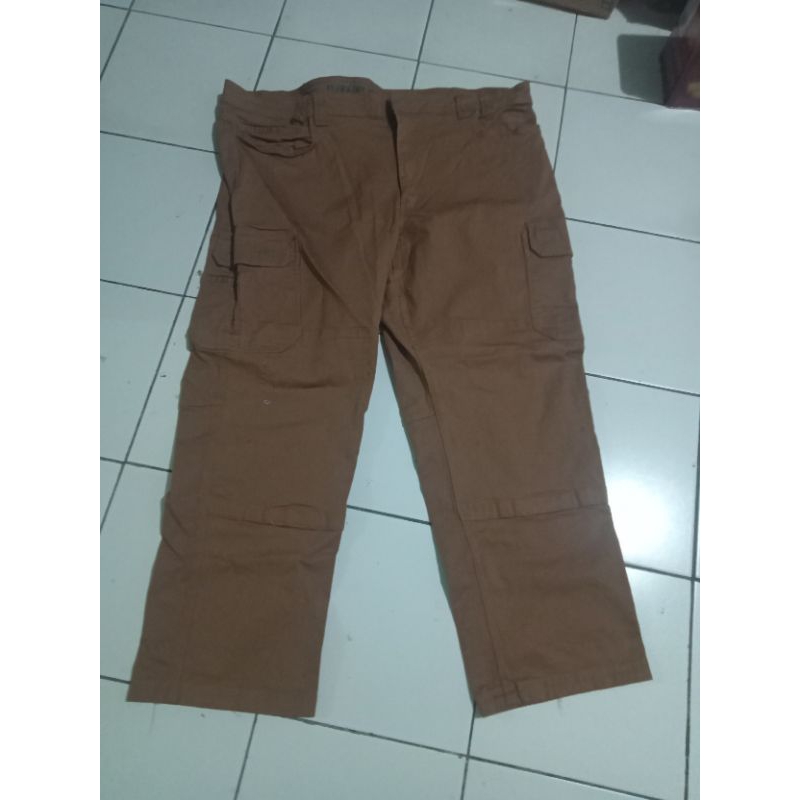 Promo.Celana Jeans Big Size Jumbo Tanpa Kancing Coklat Lingkar Pinggang 120 cm Stretch Murah Flex Fi