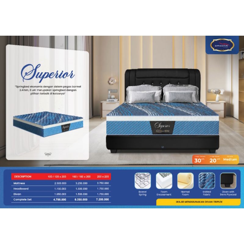 Springbed DACOTA Superior - Matras Tebal 30cm