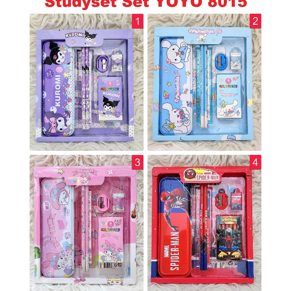 

Studyset Set Alat Tulis YOYO 815 Motif Anak Spiderman Cars Frozen Hellokitty