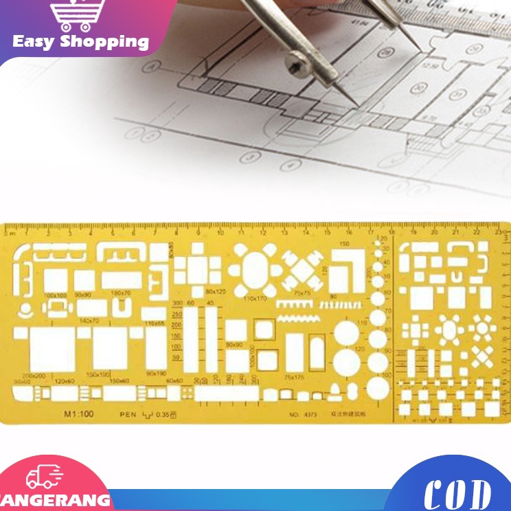 

Penggaris Sablon Mal Mebel Furniture Penggaris Template Arsitektur Skala 11 12 Jinsihou 4373
