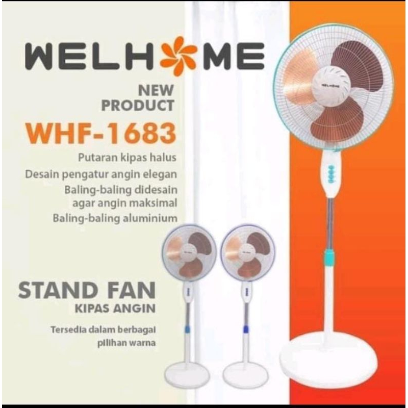 Kipas Berdiri Welhome//WHF 1683//Kipas Angin Welhome//Stand Fan Welhome//