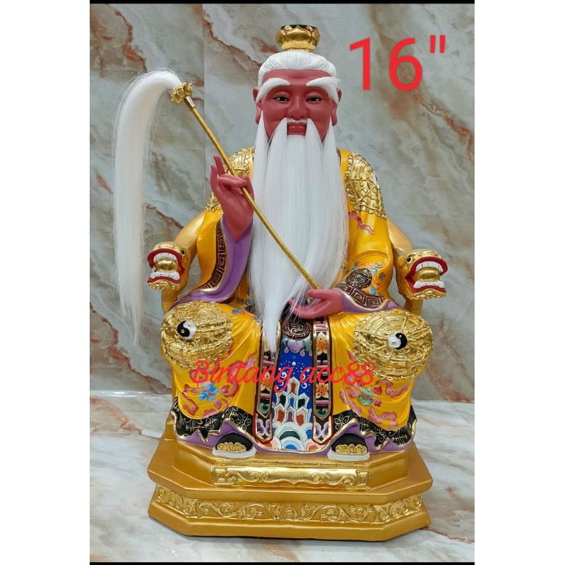 patung dewa thai shang / thai siong - kuning - kayu taiwan - 16inch - l