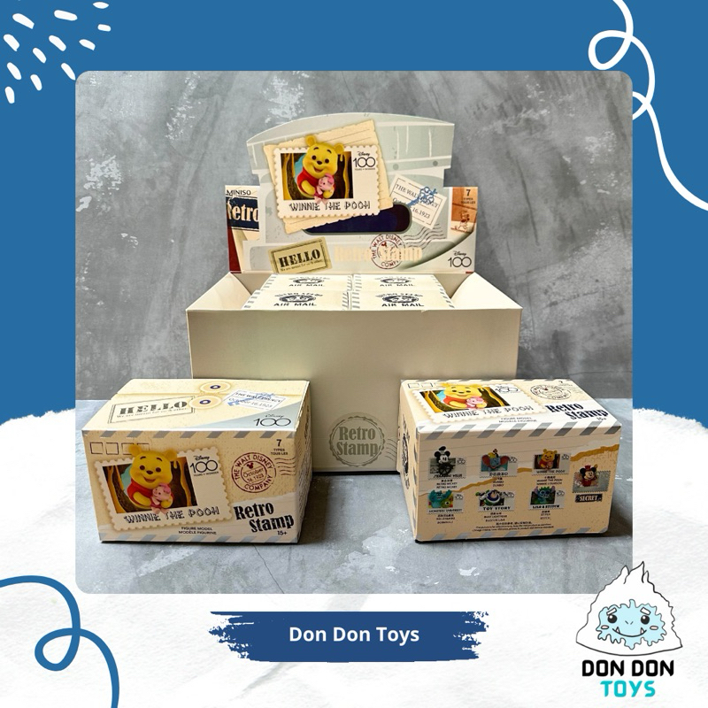 Mainan Action Figure Pajangan Miniso Disney 100 Years of Wonder Retro Stamp Series Blind Box Random 