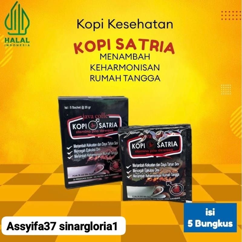 

KOPI SATRIA ORIGINAL MINUMAN KEBUGARAN PRIA TAHAN LAMA INSTAN COFFEE MIC CREAMER 3IN1 BISA COD