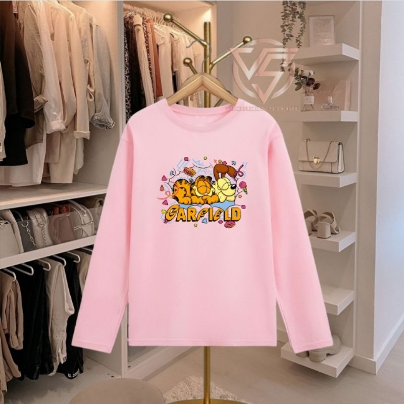 baju lengan panjang premium kaos katun lengan panjang premium Garfield