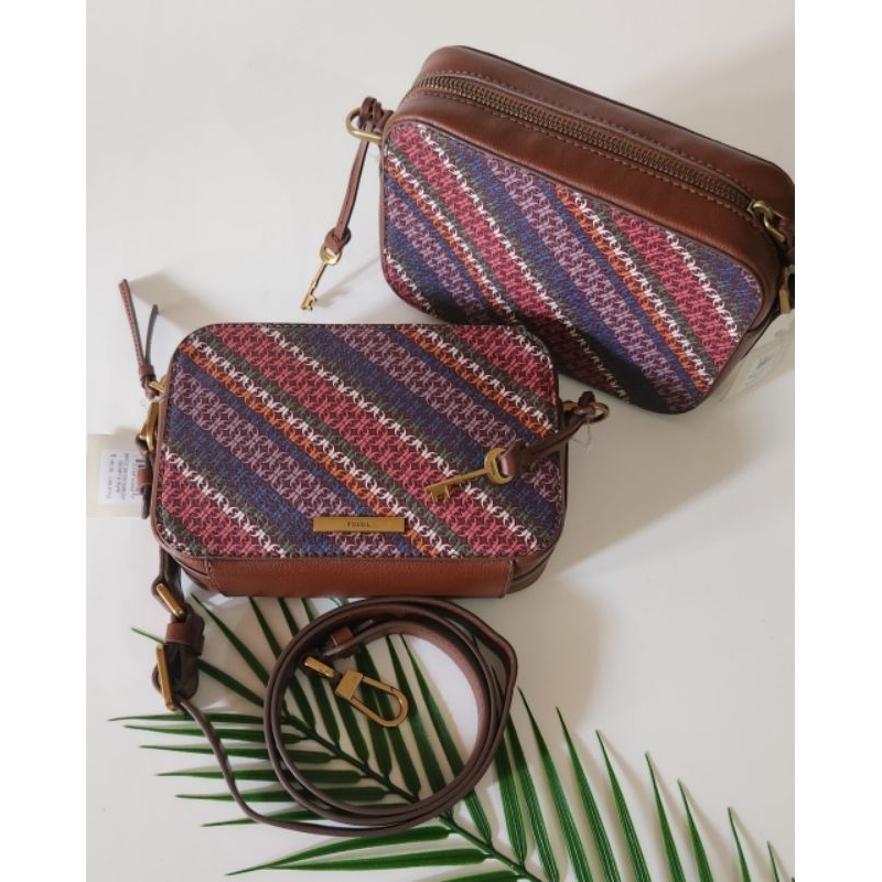 Fossil Bryce Crossbody berry stripe