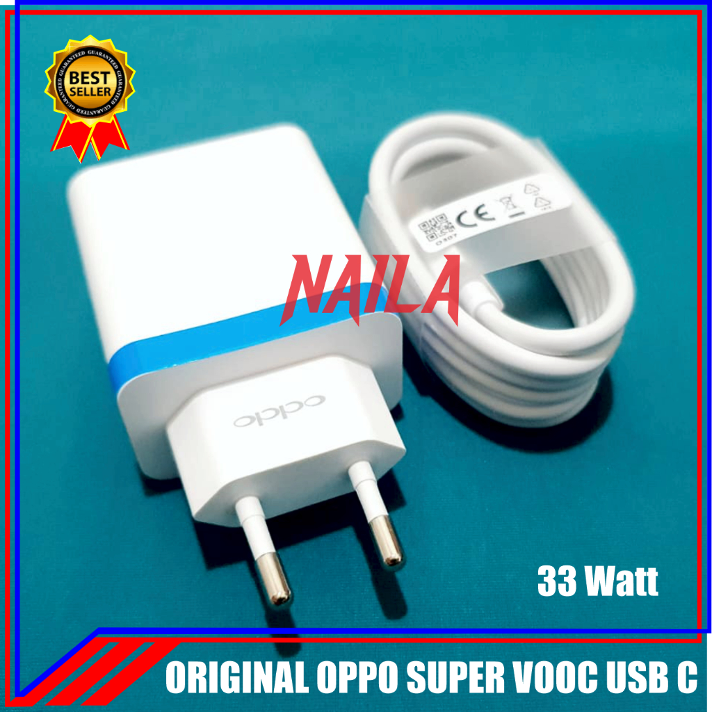 Charger Oppo A57 A74 A76 A 77 S A95 A96 Original 33W Type C Super Vooc NEW