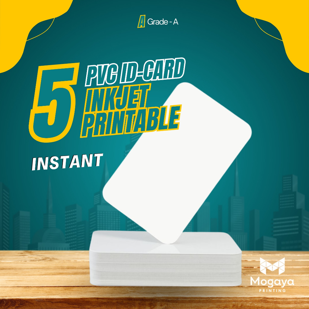 

Blank kartu PVC ID Card Inkjet Satuan Grade A 0,76 White - Mogaya Printing