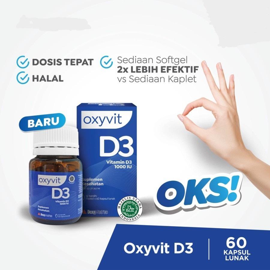 Oxyvit D3 1000 IU - Vitamin D3 1000 IU - 60 Kapsul