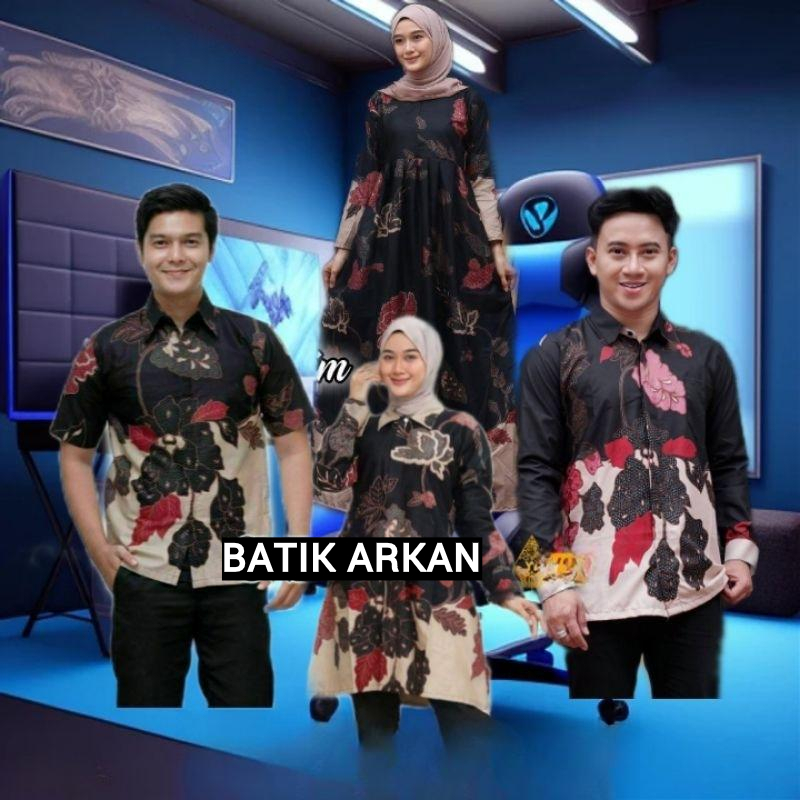 MAWAR HITAM | BATIK COUPLE MODERN PASANGAN| GAMIS BATIK JUMBO COUPLE KEMEJA