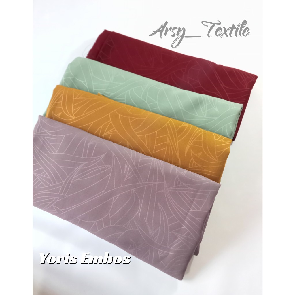 Kain yoris embos motif premium harga meteran per 0.5
