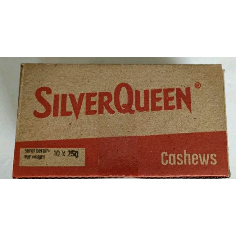 

Coklat Silverqueen KECIL cashew almond 22gr ex 25gr 1 box isi 10ps MURAH