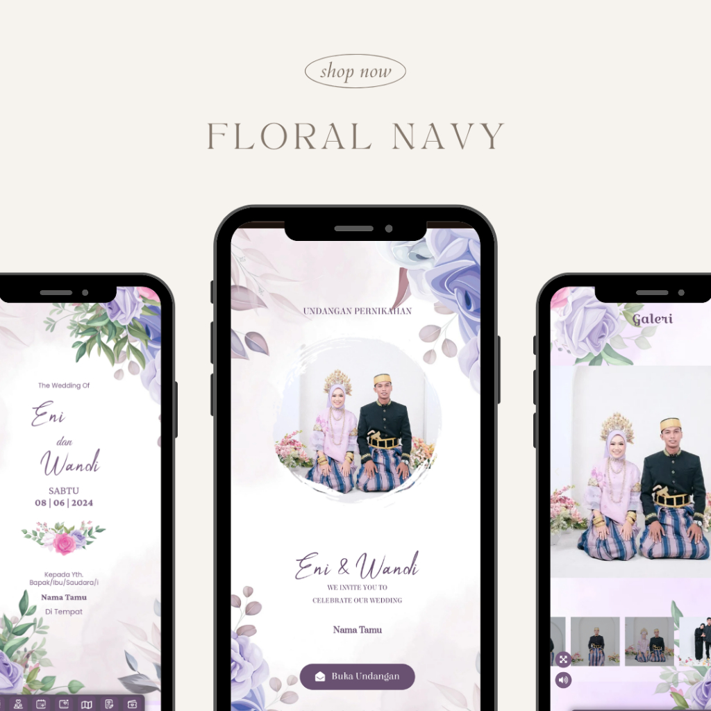 Undangan Digital Website Web Pernikahan Cantik Rustic Elegan Unik