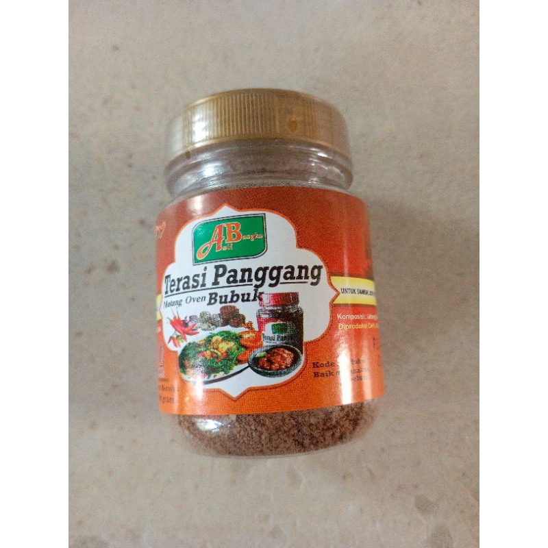 

RB TERASI BUBUK CAP AB BOTOL100 GR/ TERASI PANGGANG OVEN MATANG