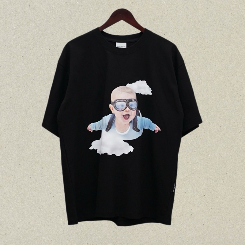 Adlv Acme De La Vie Baby Skydiving Tee in Black Kaos Pria dan Wanita Original