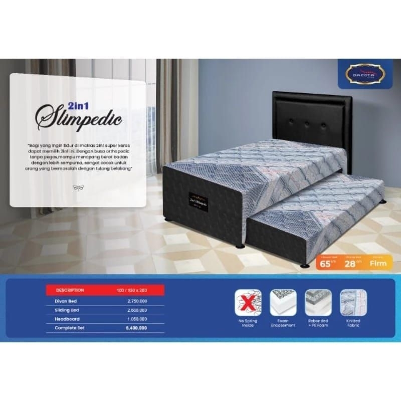 Bed Dorong 2 In 1 Dacota Slimpedic -  no spring inside