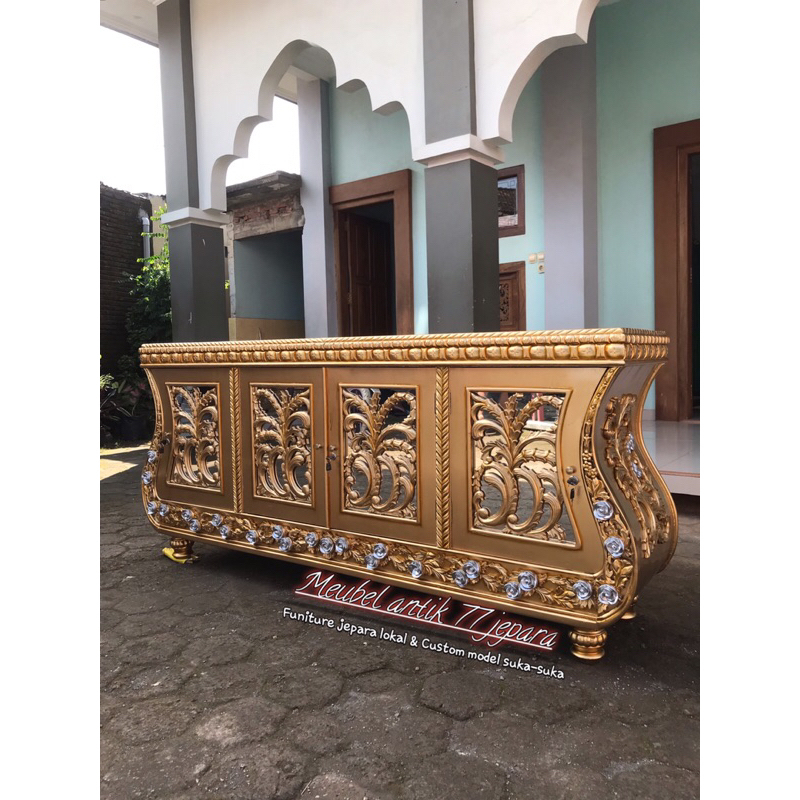 Bufet biola / bufet tv / bufet ruang tamu / bufet kayu jati