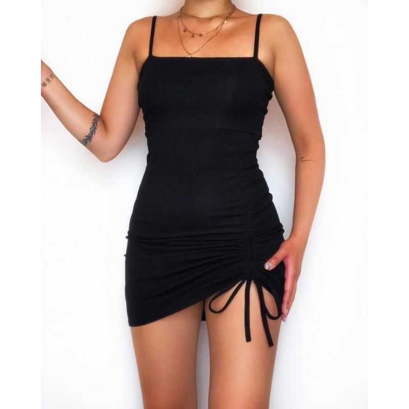 Fika Dress Bodycone Dress Serut korean style baju pembentuk tubuh wanita baju ketat sexy wanita outf