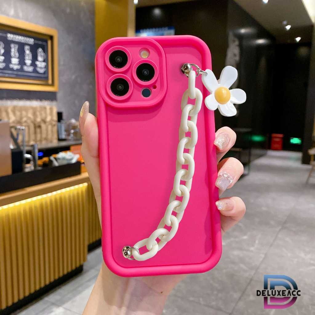 GC94 Case Casing Silikon Matte Rose Fuschia daisy Chain Grip - Casing Hp Compatible For OPPO A74 A95