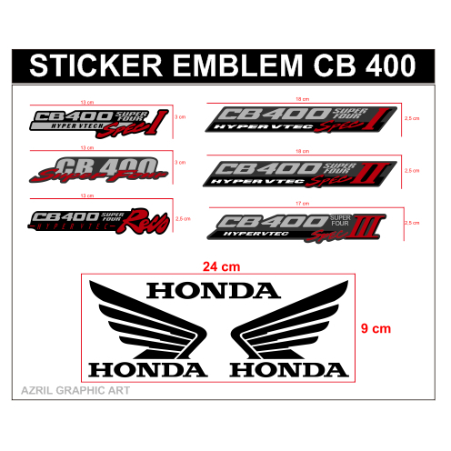 Emblem sticker CB 400 sp 123