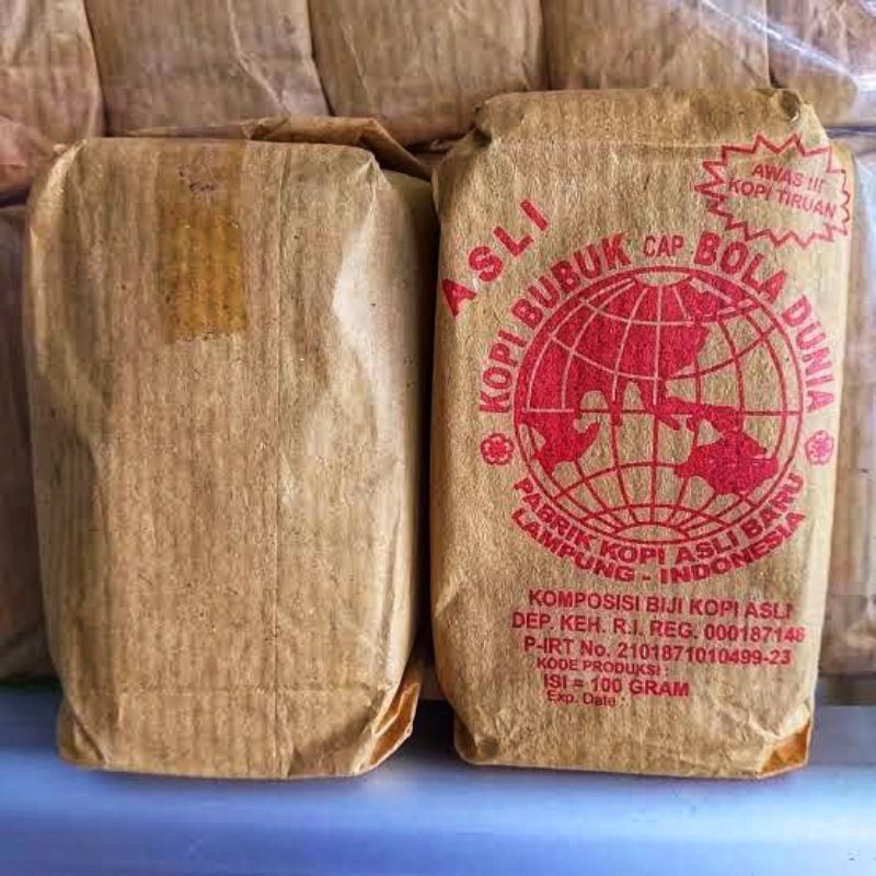 

Kopi Bubuk Robusta Asli Lampung Y17 Merk Bola Dunia 100 Gram