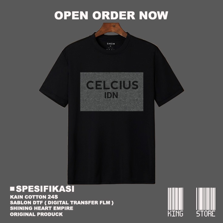 Kaos CELCIUS ABSTRAK || kaos warna hitam || unisex