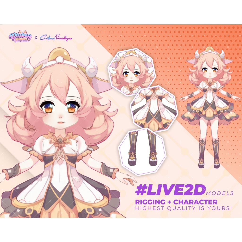 Tampil Beda di Dunia Streaming dengan VTuber Live2D Model Terkini, Live2D Model Profesional, Komisi 