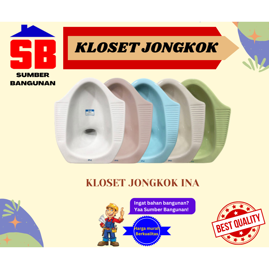 KLOSET JONGKOK INA PUTIH BIRU PINK HIJAU C2 CLOSET MURAH