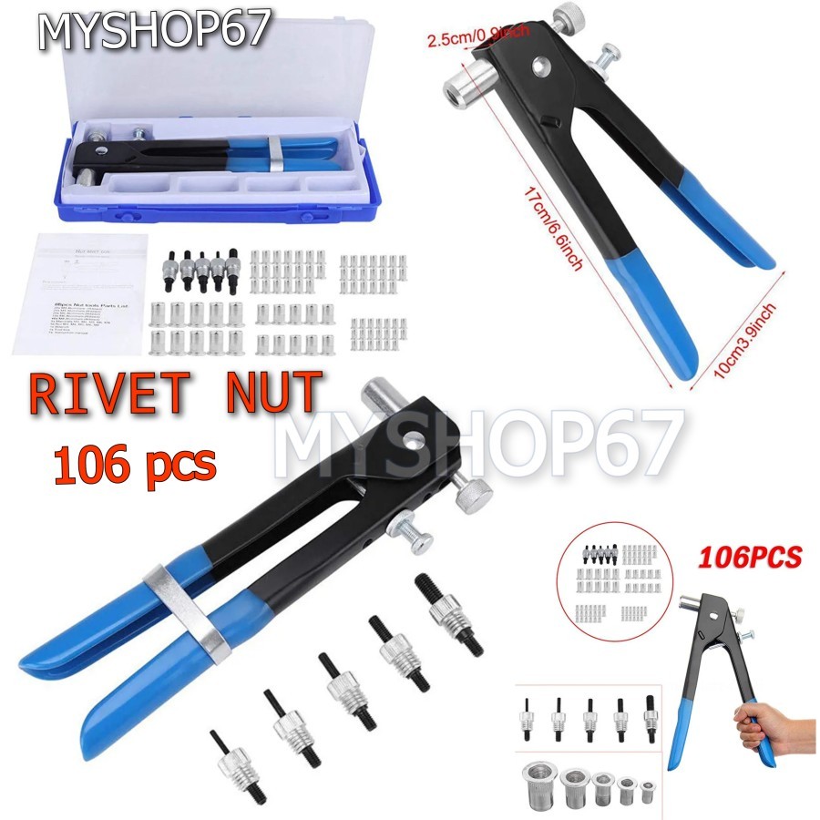 ALAT RIVET NUT 106 PCS / Hand Nut Rivet Installer Rivet Kit