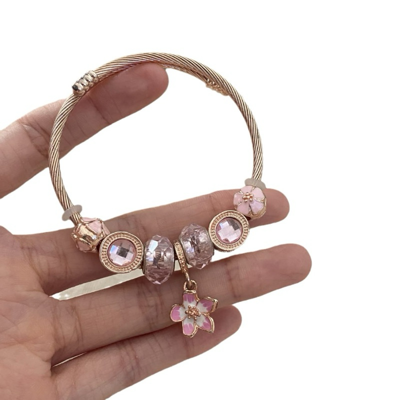Gelang pandora rose gold asli import 100% china