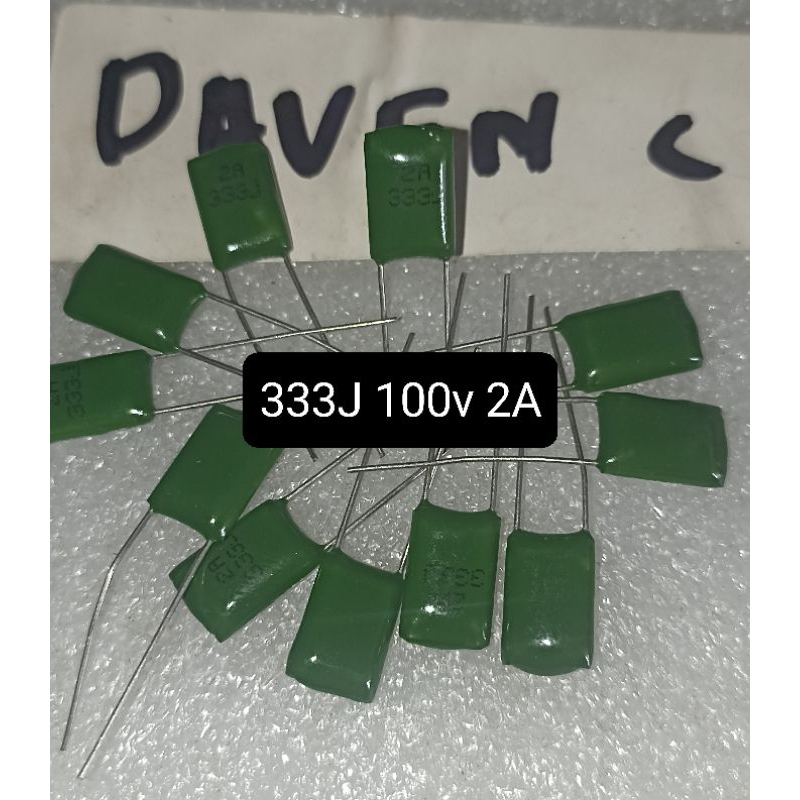 10BUAH KAPASITOR MILAR 333J 100V 2A MYLAR 333 J 100VOLT 100 VOLT 2 AMPERE