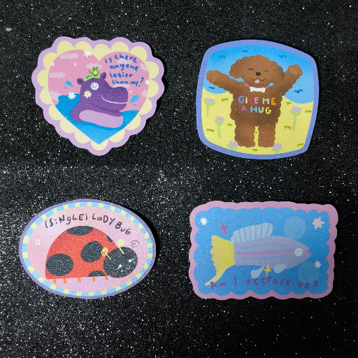 

Die Cut Glitter Stickers | Stiker Gliter Lucu