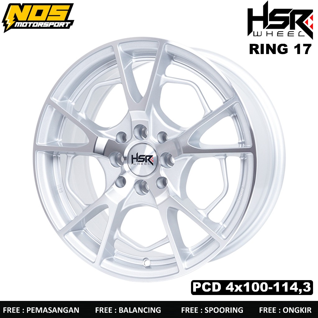 velg hsr eximius ring 17 lubang 4 cocok untuk mobil xenia, dll warna silver, black polis