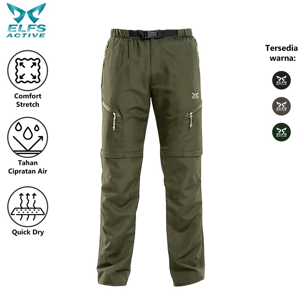 ELFS ACTIVE Celana Gunung Sambung Wanita Size S  XXL PDL 2in1 Mountain Pants Outdoor Panjang Pendek 
