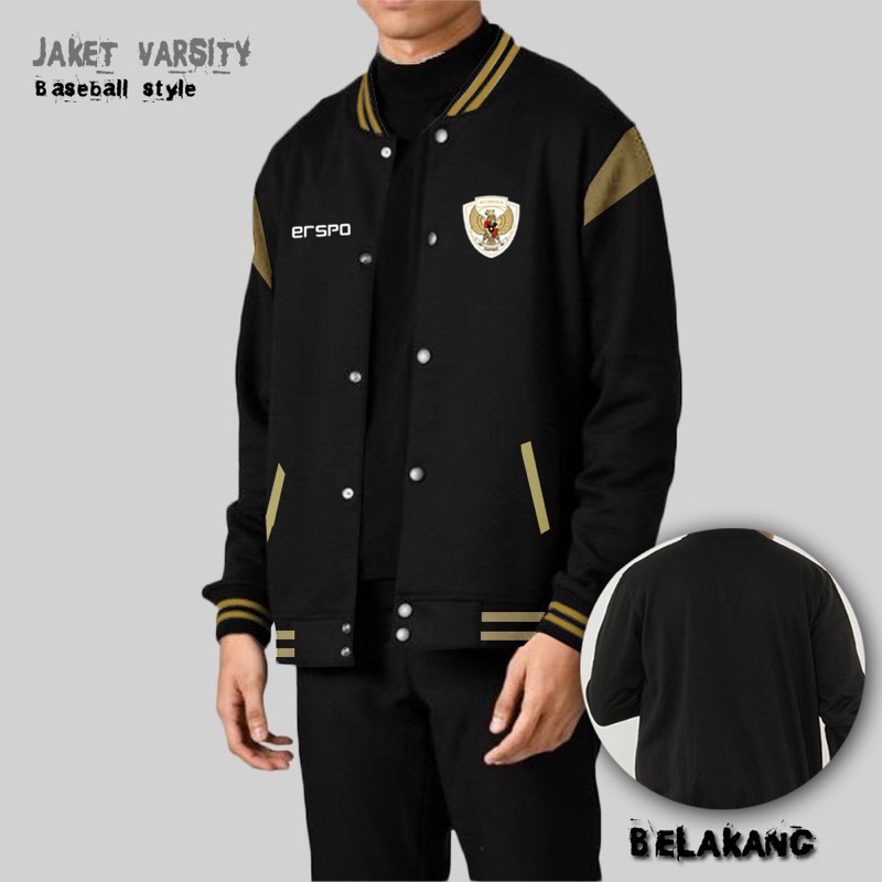 JAKET BASEBAL VARSITY TIMNAS ERSPO / BASEBAL TIMNAS INDONESIA / SUPORTER INDONESIA