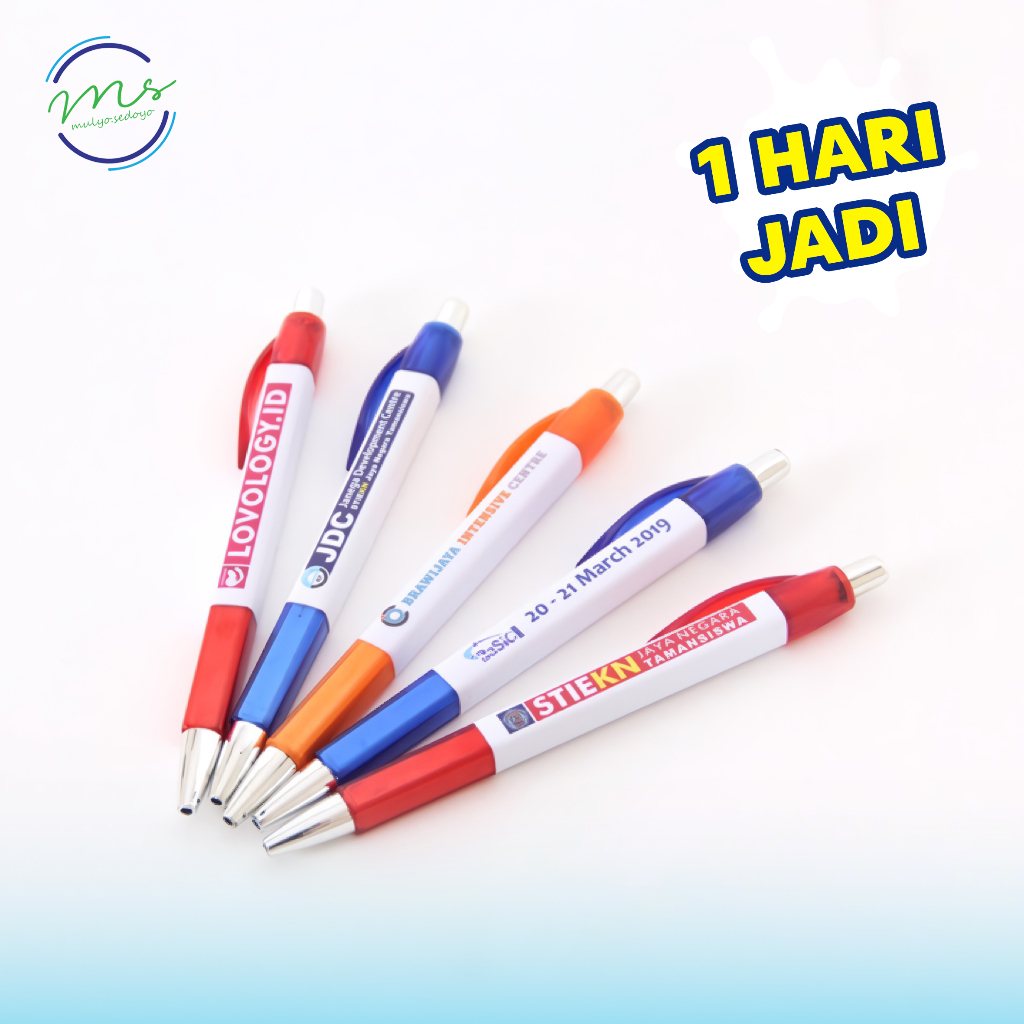 PULPEN PROMOSI BALLPOINT CUSTOM LOGO NAMA SOUVENIR ACARA KANTOR SEMINAR