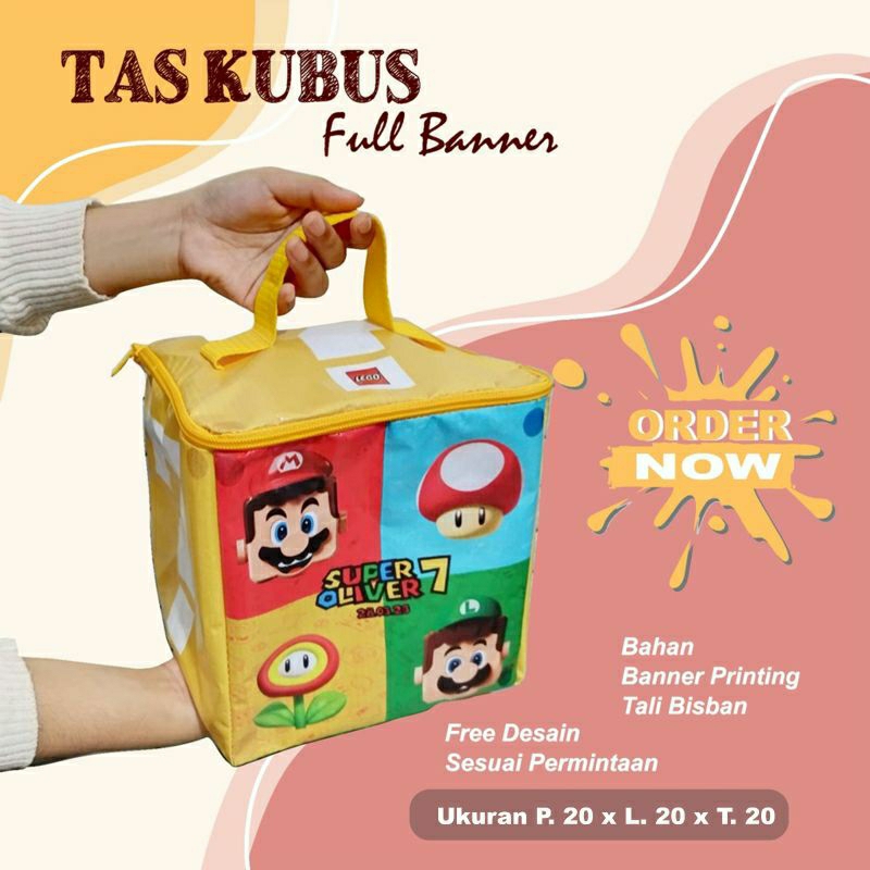 

TAS ULTAH KUBUS / TAS SOUVENIR ULANG TAHUN FULL BANNER / TAS KARAKTER SUPER MARIO / GOODIEBAG HAMPERS