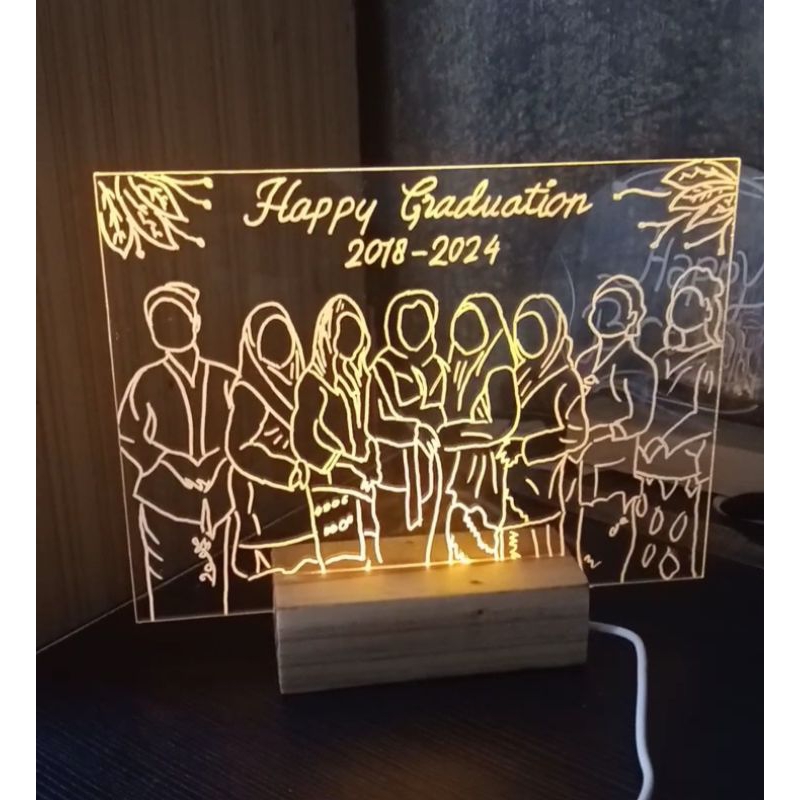Gift Box Akrilik Led Kado Akrilik Custom Led Kado wisuda kado ulang tahun Kado Foto Bersama.
