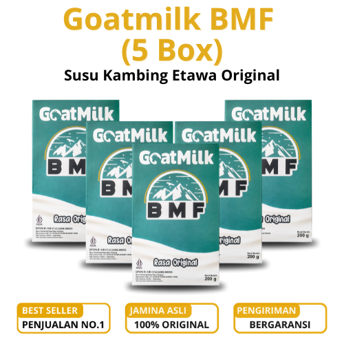 

PAKET 5 BOX - Goatmilk BMF Susu Kambing Etawa Bubuk 200 gr Rasa Original