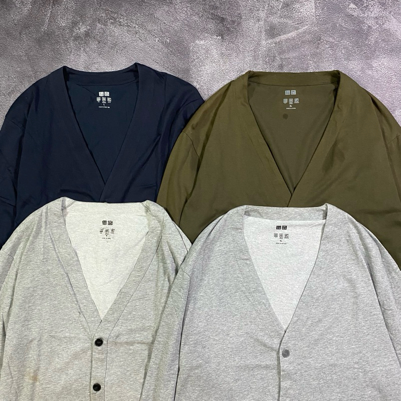 SWEATER CREWNECK CARDIGAN UNIQLO AIRISM
