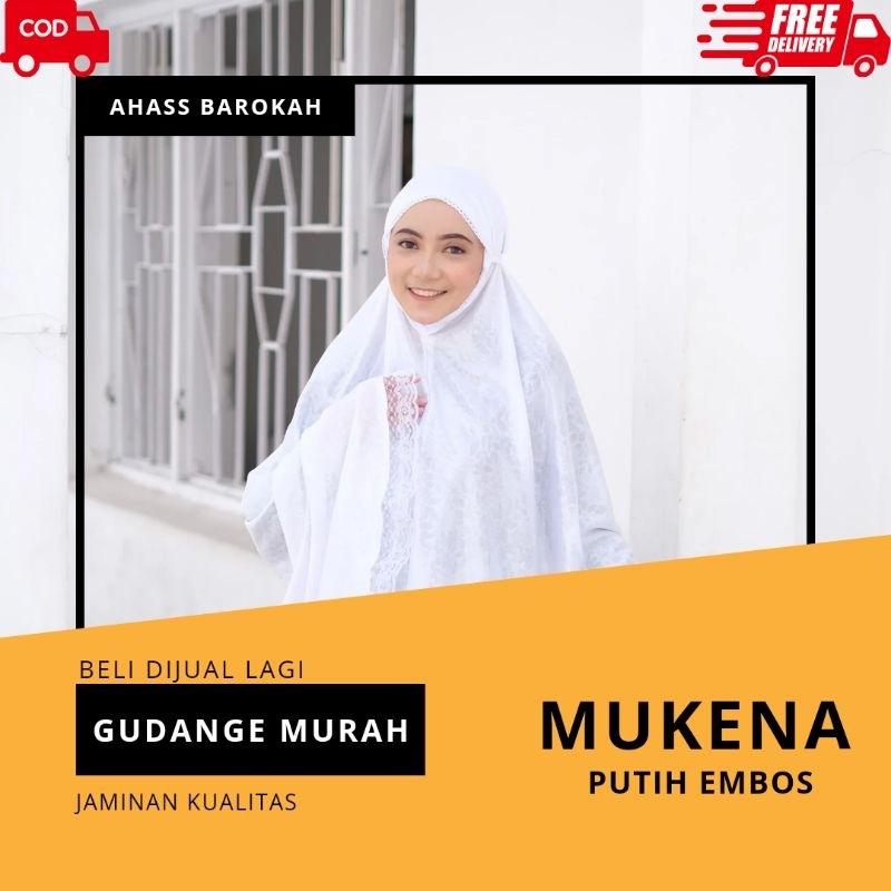 Mukena Rukuh Putih Setelan bahan Nyaman Ringan Grosir Ecer Remaja Dewasa COD