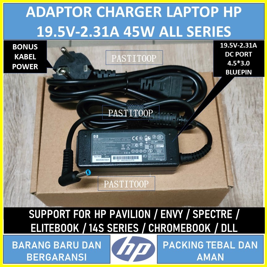 Adaptor charger laptop HP 19.5V-2.31A 45W