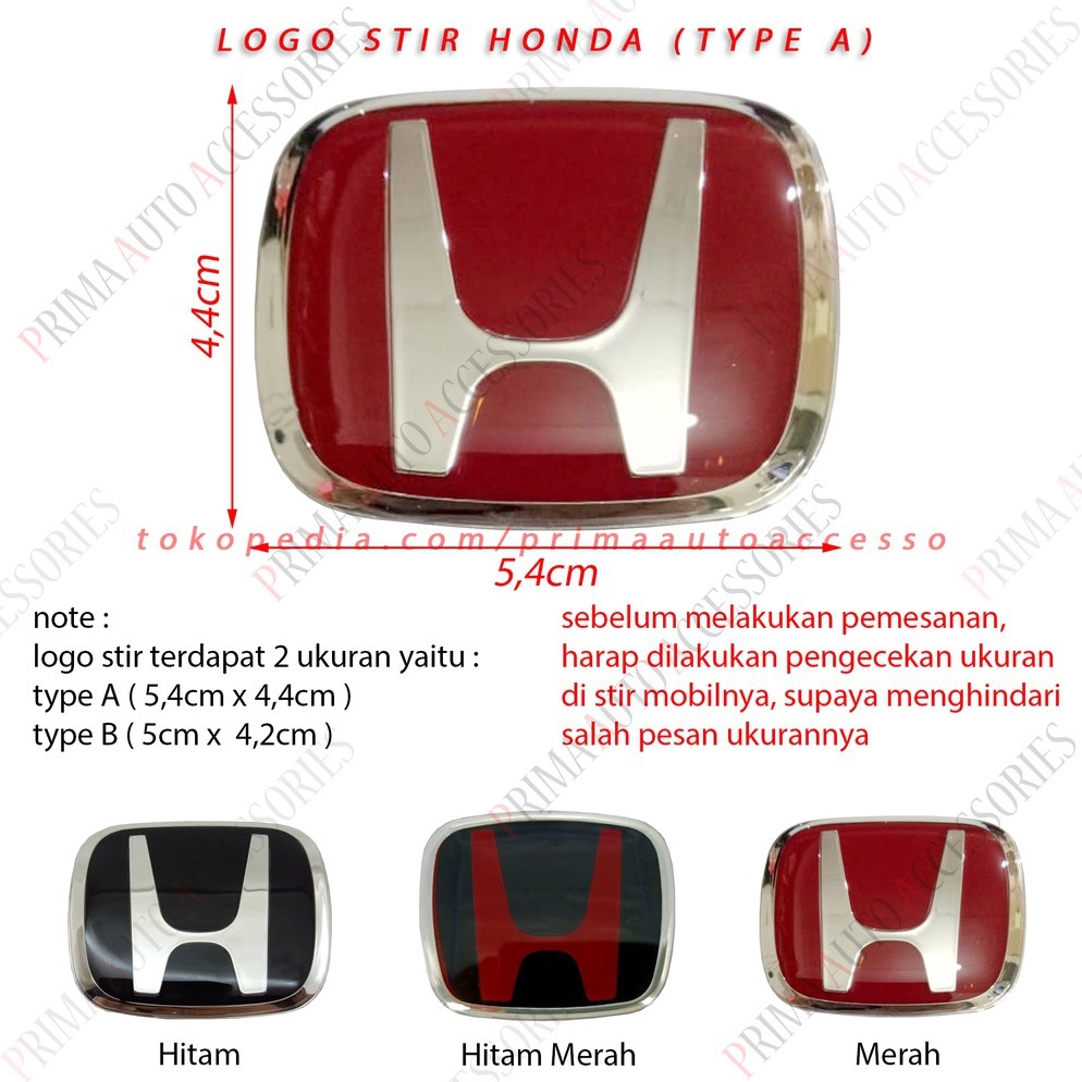 Emblem Logo Mobil H Stir Type A JS Racing 54 cm x 44 cm CRV Gen 1 Gen 2 Gen 3 p Z8P9