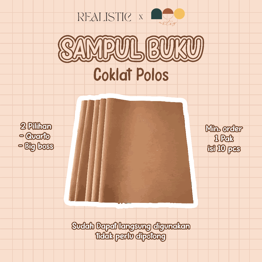 

Sampul Buku Kertas Coklat Polos Quarto / Boxy 10 Lembar