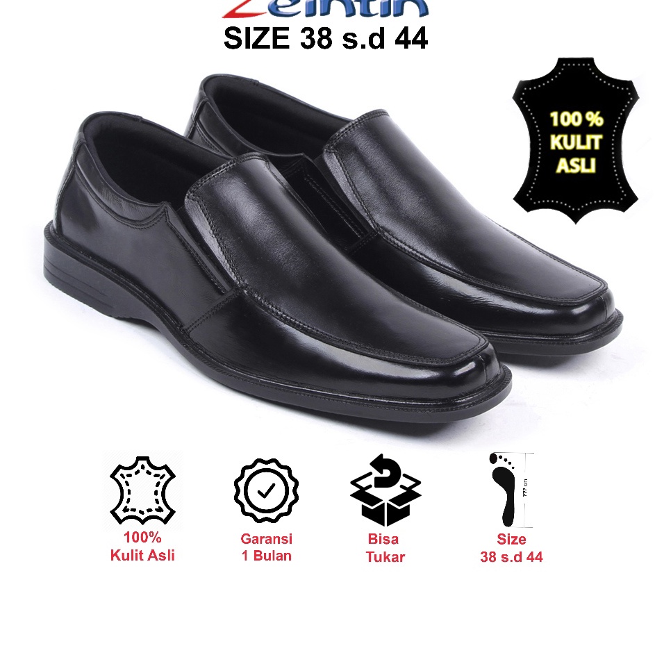 XC26619 Zeintin  Sepatu Pantofel Pria Sepatu Formal Pria Zeintin Original AJ Hitam